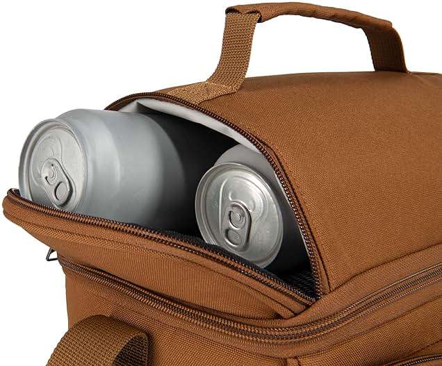 Carhartt Camping Cooler, Worksite Lunchbox, Soft Shell Lunch Bag for Construction Sites, Work and Everyday Use, Brown - Image 4