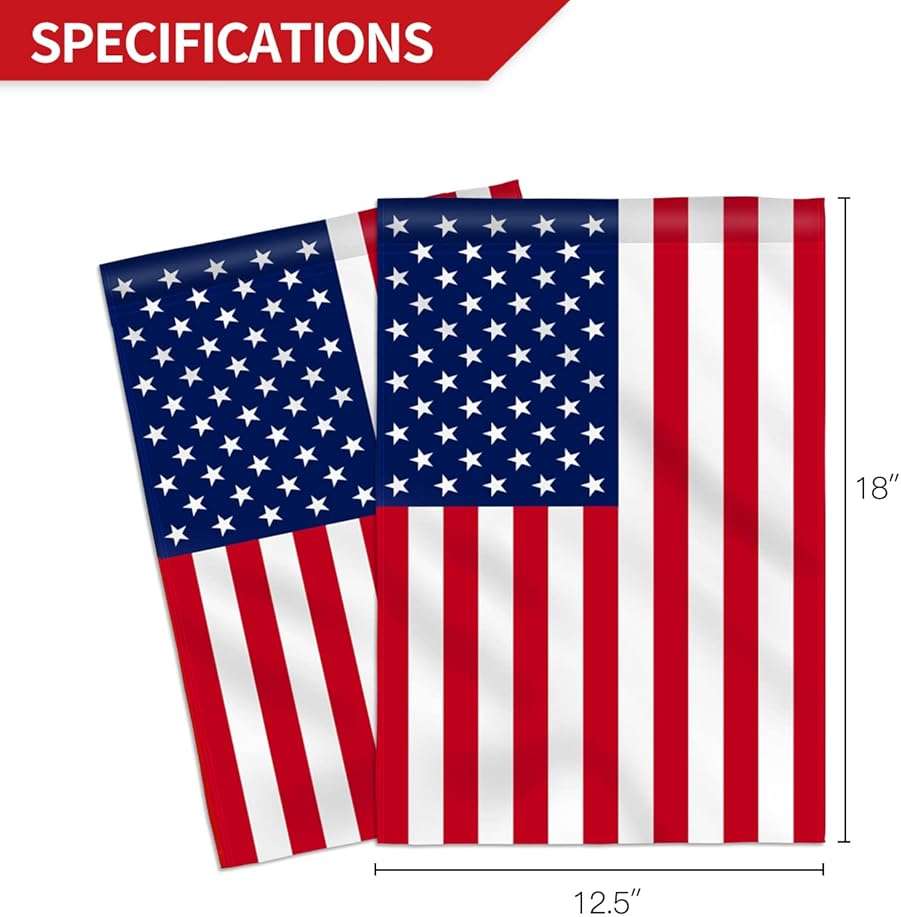 Anley Double Sided Premium Garden Flag, US National Garden Flag - American United States July 4th Independence Day Patriotic Decorative Yard Flags - Weather Resistant & Double Stitched - 18 x 12.5 Inch - Image 3