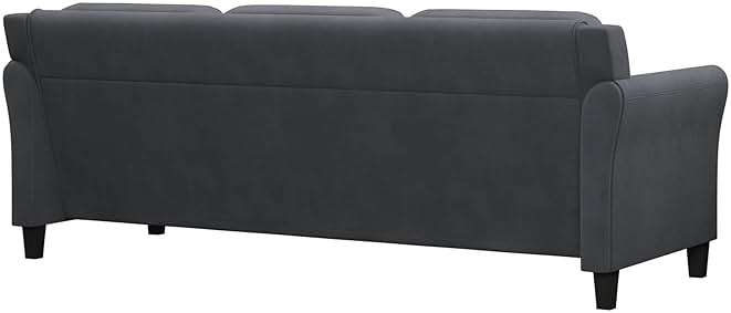 Studio Living Harrington 80.3" Sofa, Transitional Modern, Pocket Coil Comfort, Easy Assembly, Microfiber Fabric, Dark Grey - Image 3