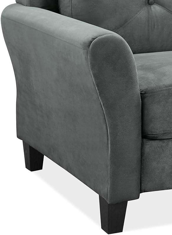 Studio Living Harrington 80.3" Sofa, Transitional Modern, Pocket Coil Comfort, Easy Assembly, Microfiber Fabric, Dark Grey - Image 4