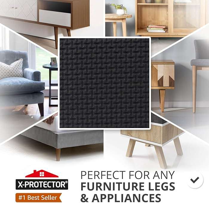 X-PROTECTOR Non Slip Furniture Pads – 12 Premium Furniture Grippers 3"! Best SelfAdhesive Rubber Feet Furniture Feet – Ideal Non Skid Furniture Pad Floor Protectors – Keep Furniture in Place! - Image 3