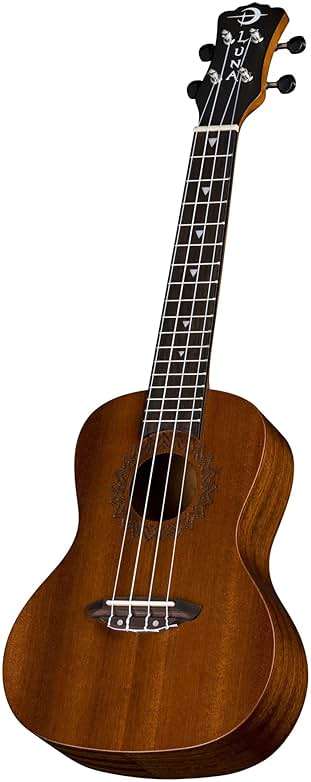 Luna Vintage Mahogany Concert Ukulele Pack with Tuner and Bag - Image 3