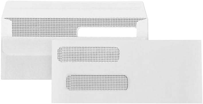 500 No. 8 Flip and Seal Double Window Security Check Envelopes - Designed for Quickbooks Printed Checks - Number 8 Size 3 5/8 Inch x 8 11/16 Inch - Image 1