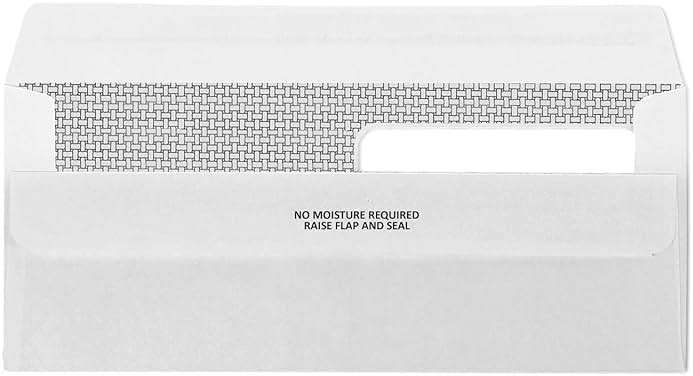500 No. 8 Flip and Seal Double Window Security Check Envelopes - Designed for Quickbooks Printed Checks - Number 8 Size 3 5/8 Inch x 8 11/16 Inch - Image 3