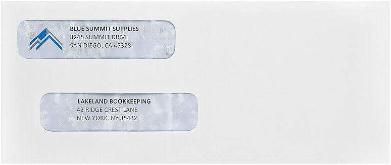500 No. 8 Flip and Seal Double Window Security Check Envelopes - Designed for Quickbooks Printed Checks - Number 8 Size 3 5/8 Inch x 8 11/16 Inch - Image 5