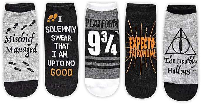 Hyp Harry Potter Deathly Hallows I Solemnly Swear 5 Pack Ankle Socks - Image 1