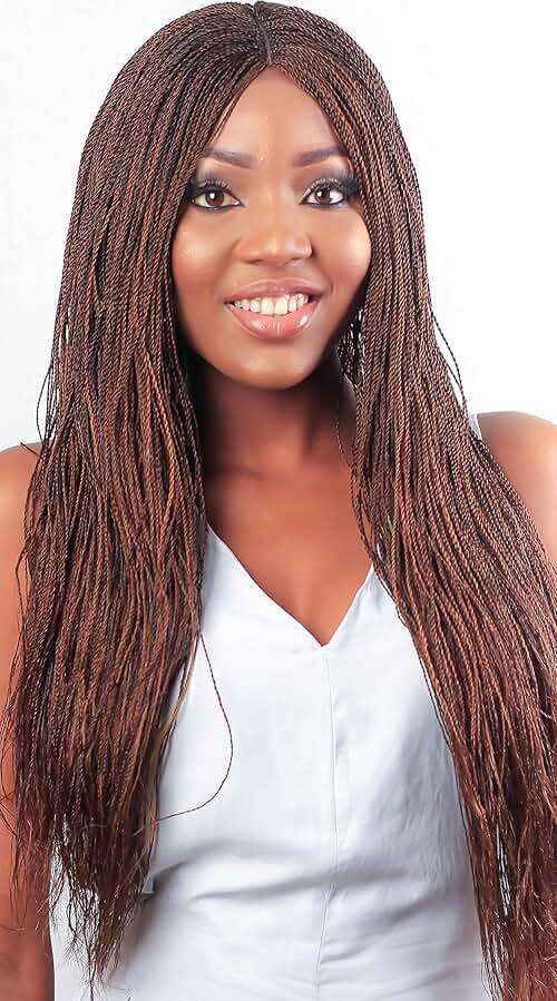 WOW BRAIDS Twisted Wigs, Micro Million Twist Wig - Color 30/33 mix - 22 Inches. Synthetic Hand Braided Wigs for Black Women. - Image 2