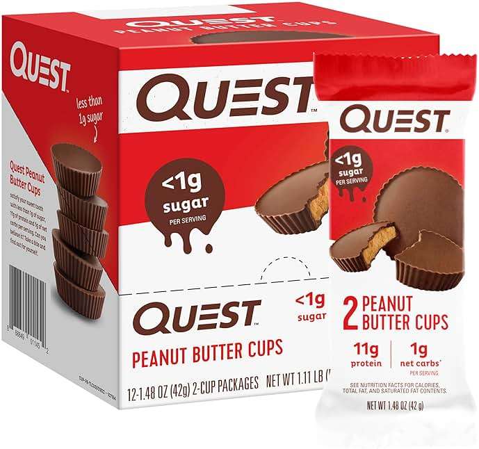 Quest Nutrition Peanut Butter Cups, 11g Protein, 1g Sugar, Low Carb, Gluten Free, Keto Friendly, 12 Count - Image 1