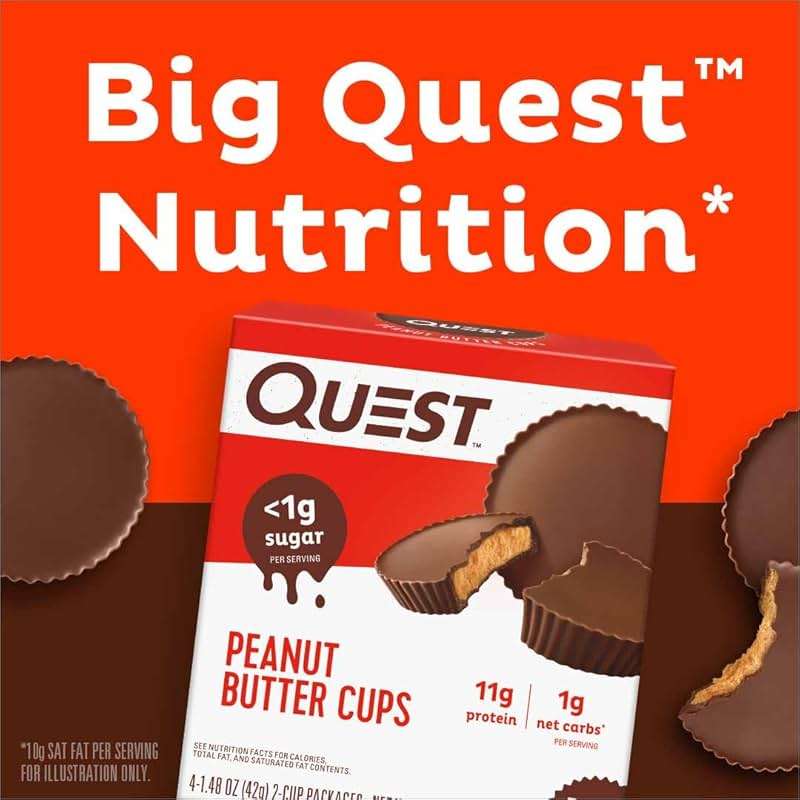 Quest Nutrition Peanut Butter Cups, 11g Protein, 1g Sugar, Low Carb, Gluten Free, Keto Friendly, 12 Count - Image 4