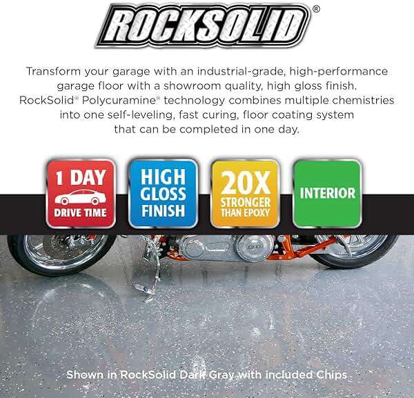 Rust-Oleum 293513 RockSolid Polycuramine Garage Floor Coating, 2.5 Car Kit, High Gloss Gray, 1 Count (Pack of 1) - Image 4
