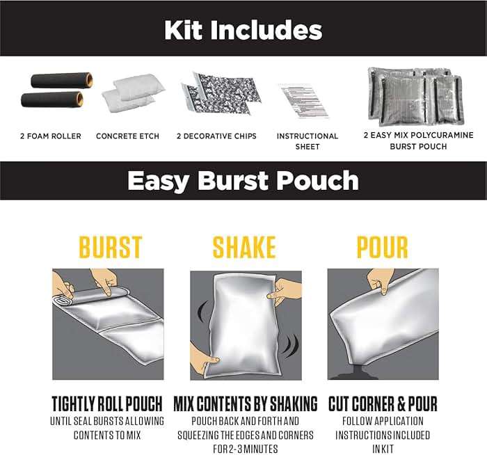 Rust-Oleum 293513 RockSolid Polycuramine Garage Floor Coating, 2.5 Car Kit, High Gloss Gray, 1 Count (Pack of 1) - Image 7