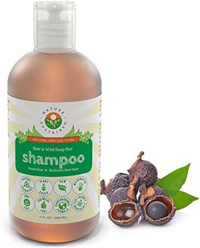 Nature Sustained Natural Shampoo - Organic, Raw & Wildcrafted with Probiotics, Hypoallergenic Natural & Sulfate Free Shampoo for Sensitive Scalp, Dry Hair, Dandruff, Eczema & Psoriasis, 9oz, Original - Image 1