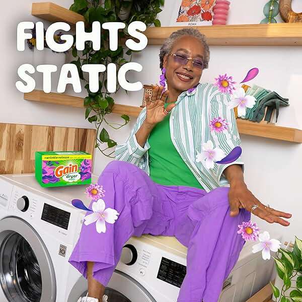 Gain Moonlight Breeze Anti Static Dryer Sheet, For Laundry Wrinkle Care, 240 Count - Image 2
