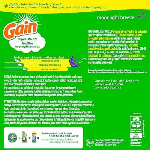 Gain Moonlight Breeze Anti Static Dryer Sheet, For Laundry Wrinkle Care, 240 Count - Image 9