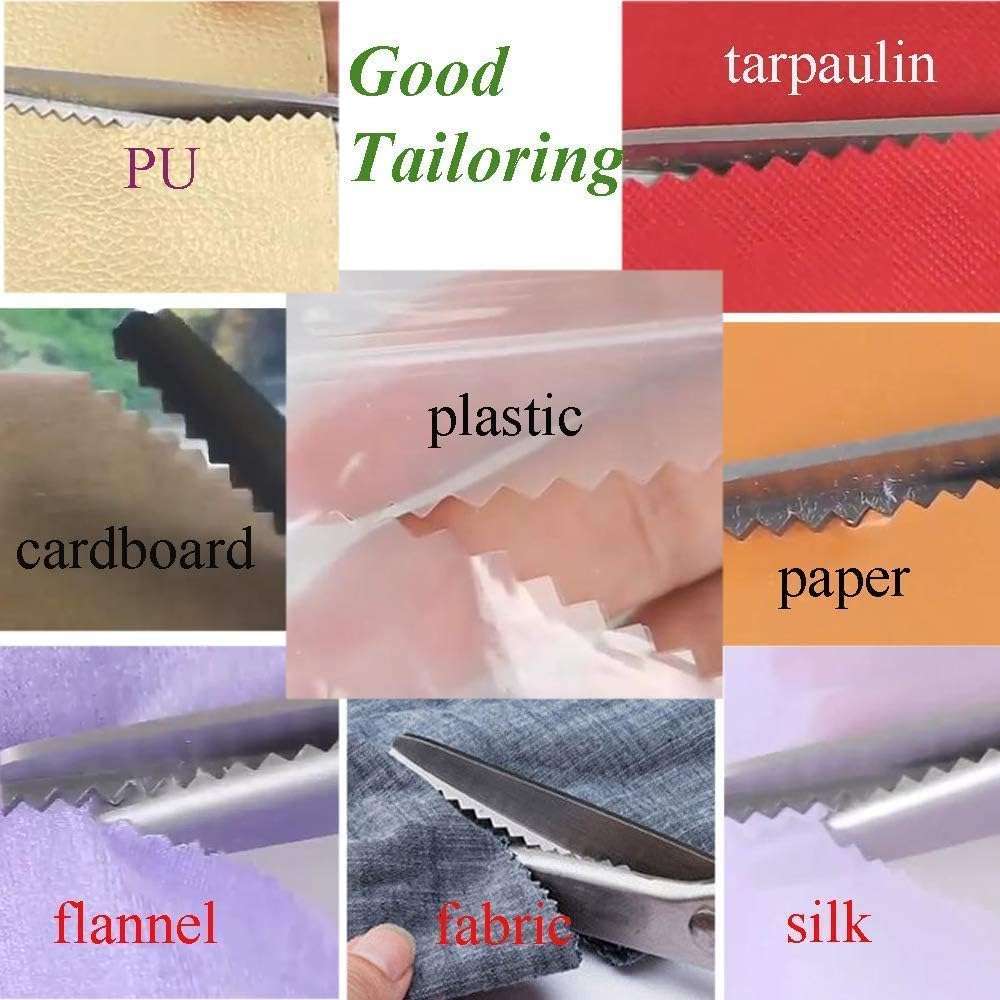 JISTL Green Pinking Shears Comfort Grips Crafts Zig Zag Cut Sewing Scissors,Professional Handheld Dressmaking - Image 5