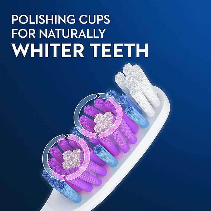 Oral-B 3D White Manual Toothbrush, 4-Pack, Stain Eraser, Soft Bristle Brushes, Adult Teeth Whitening, Daily Plaque Removal, Built-in Tongue Scraper Cheek Cleaner, Travel Size Toiletries - Image 2