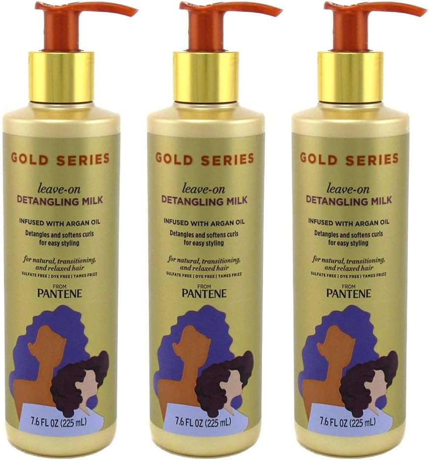 Pantene Gold Series Leave-In Detangling Milk 7.6 Ounce (Pack of 3) - Image 1