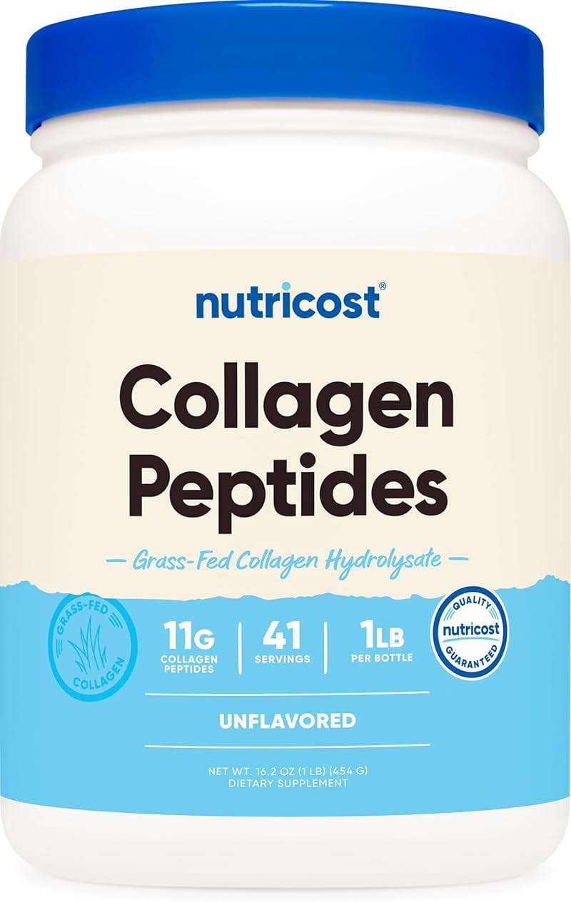 Nutricost Collagen Peptides Powder 1LB (454 G) - Grass Fed Bovine Collagen Hydrolysate (Unflavored) - Image 1