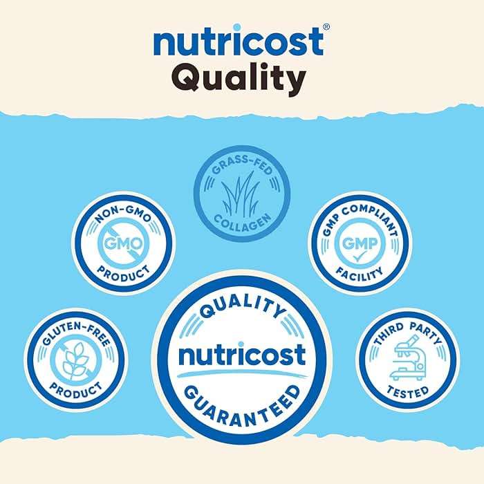 Nutricost Collagen Peptides Powder 1LB (454 G) - Grass Fed Bovine Collagen Hydrolysate (Unflavored) - Image 3