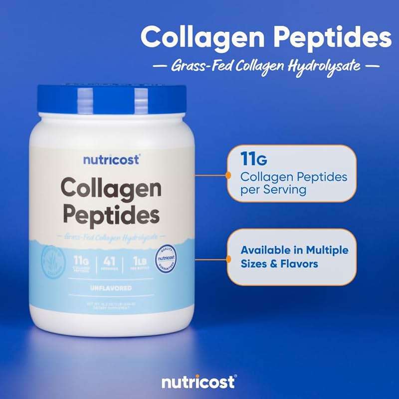 Nutricost Collagen Peptides Powder 1LB (454 G) - Grass Fed Bovine Collagen Hydrolysate (Unflavored) - Image 6