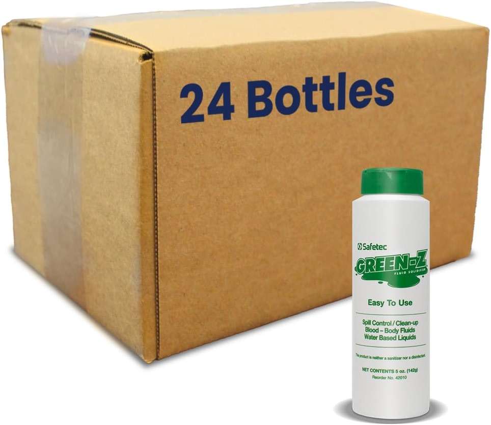 Safetec Green-Z Spill Control Solidifier, 5 oz. Shaker top Bottle (24 Bottles/case) - Image 1