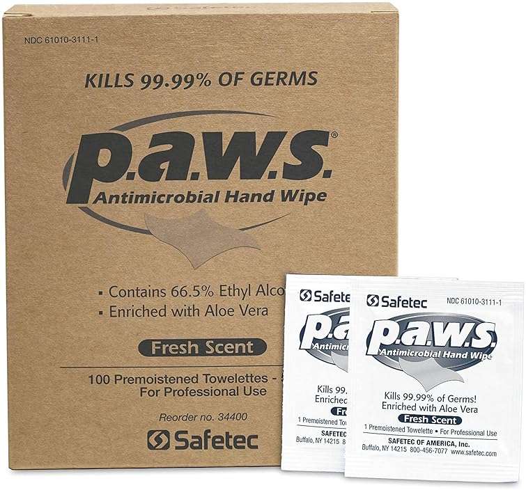 Safetec Paws Hand Wipes, 100 ct. (Individuals) Box (10 Boxes/case) - Image 3