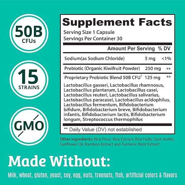 Prebiotics and Probiotics: Lactobacillus Gasseri, Lactobacillus Rhamnosus, Plantarum, Casei, Bifidobacterium longum, lactis, infantis. Probiotic Prebiotic, Pre and Probiotics for Digestive Health. - Image 3