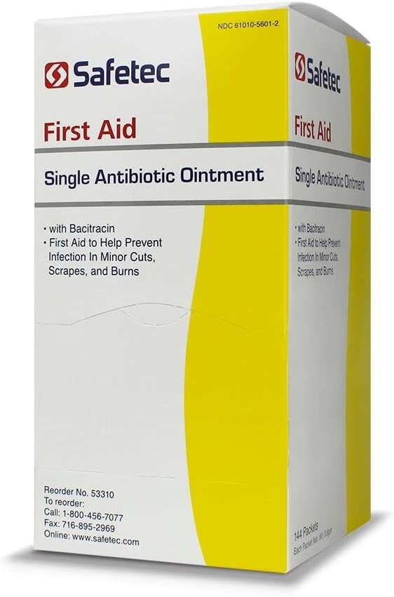 Safetec Antibiotic (Bacitracin) Ointment.9 g. Pouch 144 ct. Box (12 Boxes/case) - Image 1