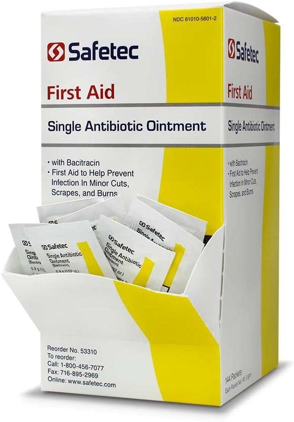 Safetec Antibiotic (Bacitracin) Ointment.9 g. Pouch 144 ct. Box (12 Boxes/case) - Image 3