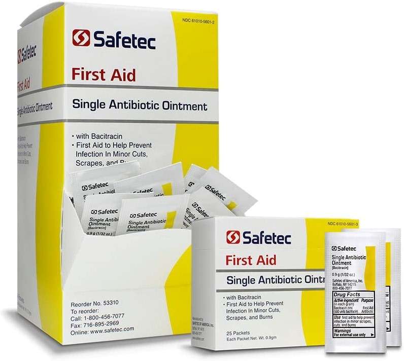 Safetec Antibiotic (Bacitracin) Ointment.9 g. Pouch 144 ct. Box (12 Boxes/case) - Image 5