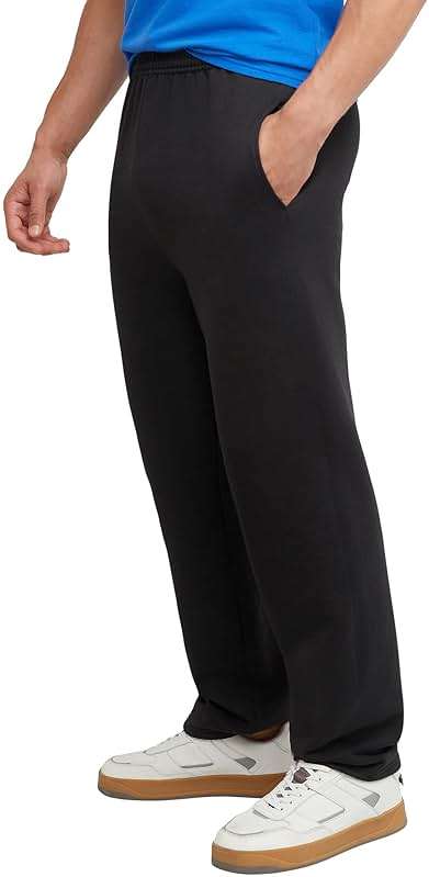 Hanes Men's EcoSmart Sweatpants, Athletic Lounge Pants with Pockets, Open Hem Bottom, Fleece Pants - Image 3