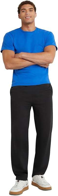 Hanes Men's EcoSmart Sweatpants, Athletic Lounge Pants with Pockets, Open Hem Bottom, Fleece Pants - Image 5
