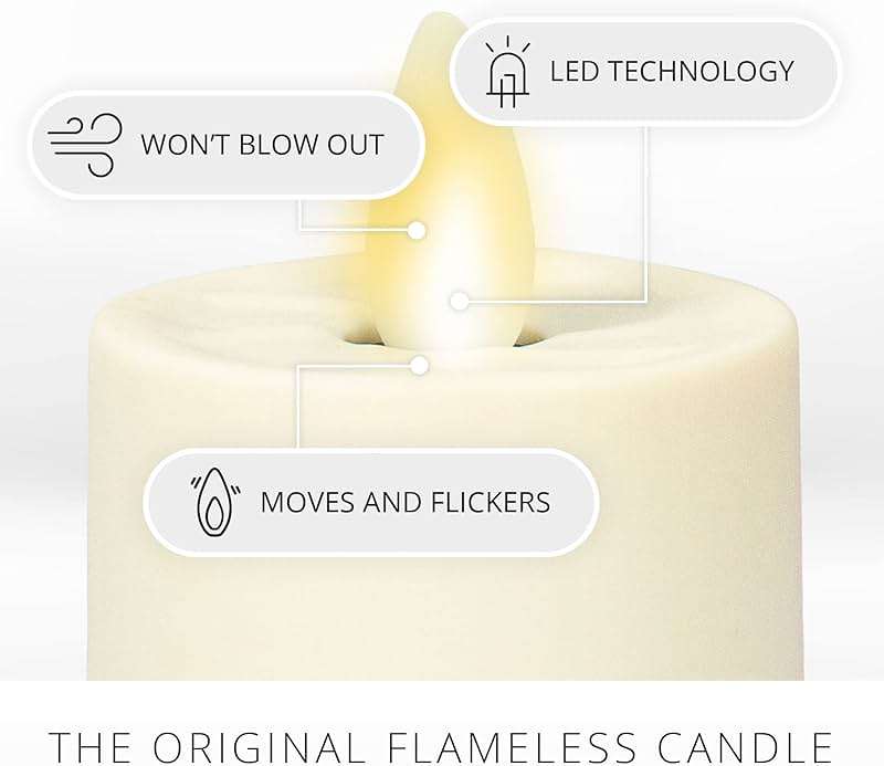 Luminara Flickering Flameless Pearl Ivory Tealights - Warm LED Light Flame Votives - Battery Operated Decor for Dining Room Table Centerpieces, Fireplace Mantel, Dinner Party, Reception - Set of 4 - Image 3