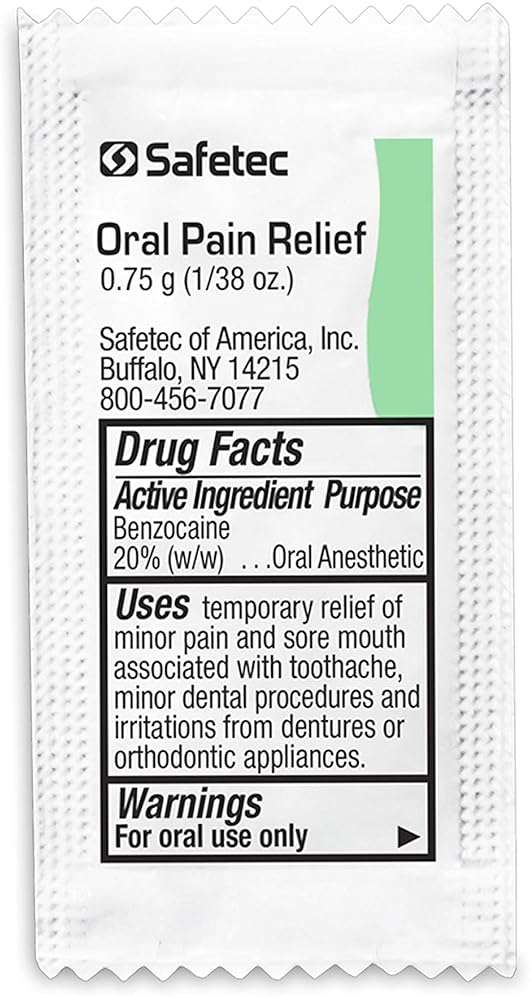 Safetec Oral Pain Relief Gel.75 g. Pouch 144 ct. Box (12 Boxes/case) - Image 3