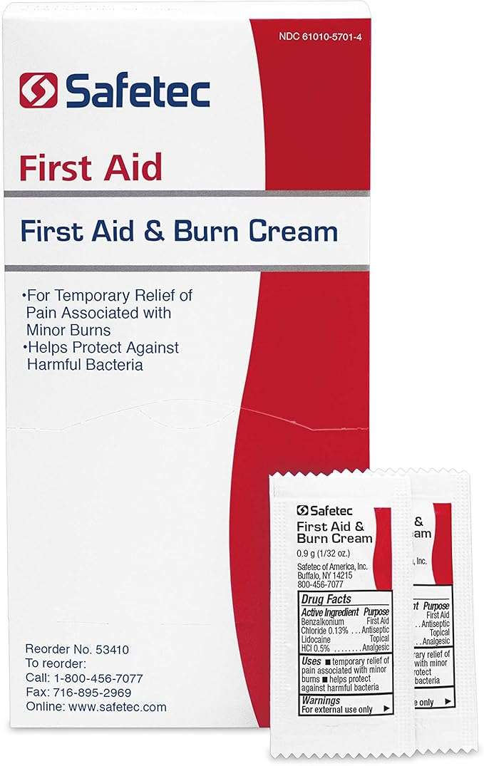 Safetec First Aid Burn Cream.9 g. Pouch 144 ct. Box (12 Boxes/case) - Image 6