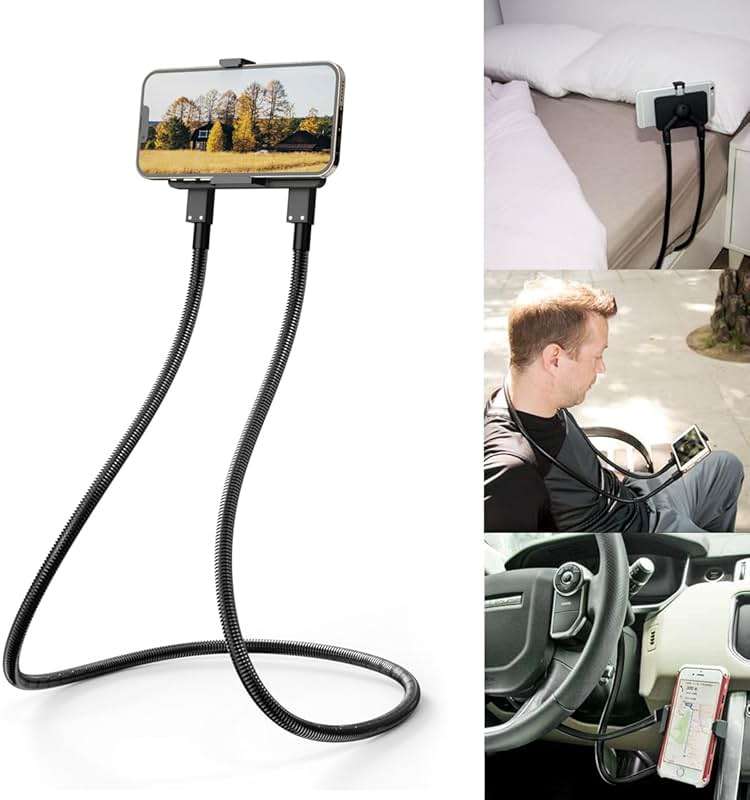 B-Land Cell Phone Holder, Universal Mobile Phone Stand, Lazy Bracket, DIY Flexible Mount Stand with Multiple Function (Black) - Image 1