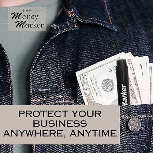 HVM Counterfeit Money Detector Pen (5 Counterfeit Pens) - Money Marker Bill Detector Pen with Upgraded Chisel Tip - Detect Fake Bills, Universal False Currency Checker Pack - Image 5