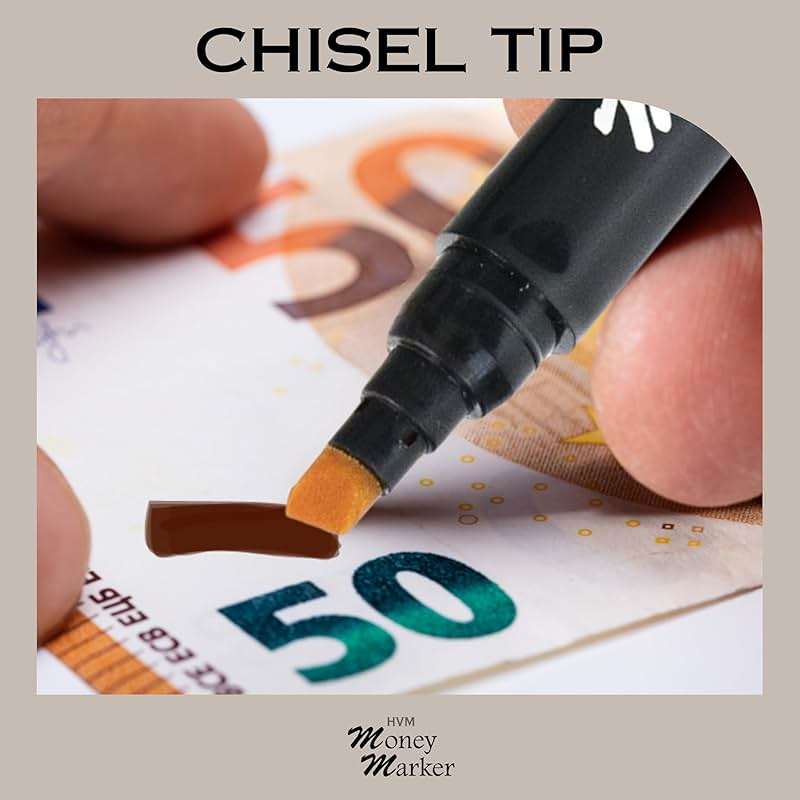 HVM Counterfeit Money Detector Pen (5 Counterfeit Pens) - Money Marker Bill Detector Pen with Upgraded Chisel Tip - Detect Fake Bills, Universal False Currency Checker Pack - Image 6