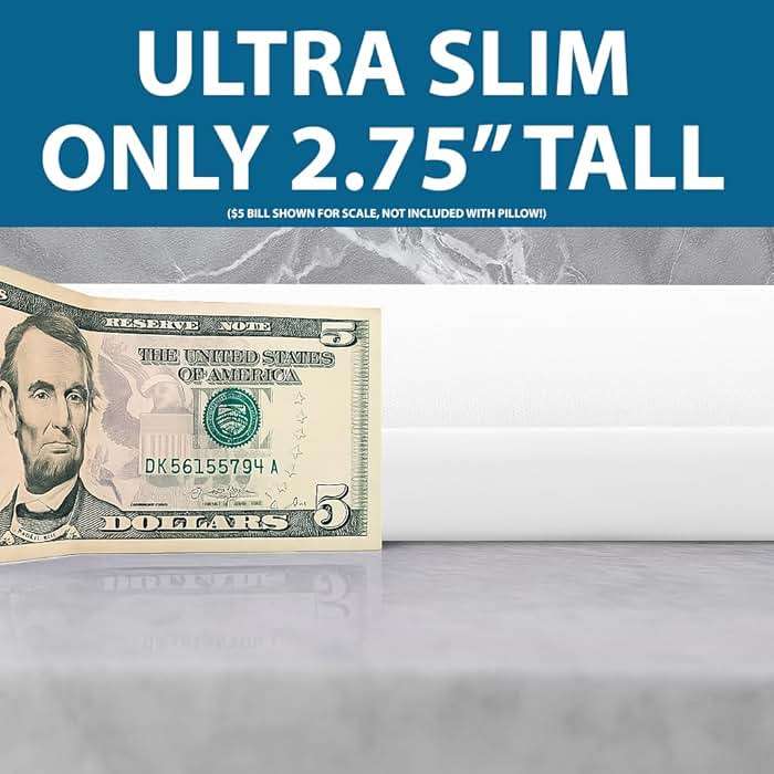Bluewave Bedding Ultra Slim Gel Memory Foam Pillow for Stomach and Back Sleepers - Thin, Flat Design for Cervical Neck Alignment and Deeper Sleep (2.75-Inches Height, Standard Size) - Image 5