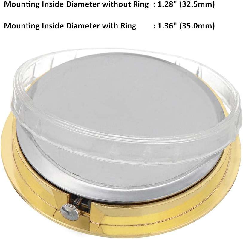 ShoppeWatch Mini Clock Insert 1 7/16" (35mm) Quartz Movement | Miniature Clock Face Insert | Small Round Fit Up White Dial Gold Tone Bezel Roman Numerals CK096GD - Image 3