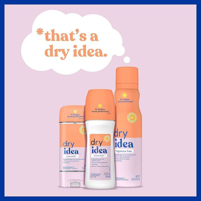 Dry Idea Gel Deodorant & Antiperspirant for Women - Hypoallergenic for Sensitive Skin, 2X Longer Sweat Protection*, 72Hr Odor Control, Unscented, Womens Deodorant, 3 oz - Image 8