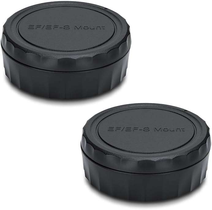 JJC 2-Pack Body Cap Cover and Rear Lens Cap Kit for Canon EOS Rebel T6 T7 T5 T4i T5i T6i T6s T7i T8i SL1 SL2 SL3 60D 70D 77D 80D 90D 5D Mark II III IV 6D 7D & More Canon DSLR Camera with EF EF-S Lens - Image 1