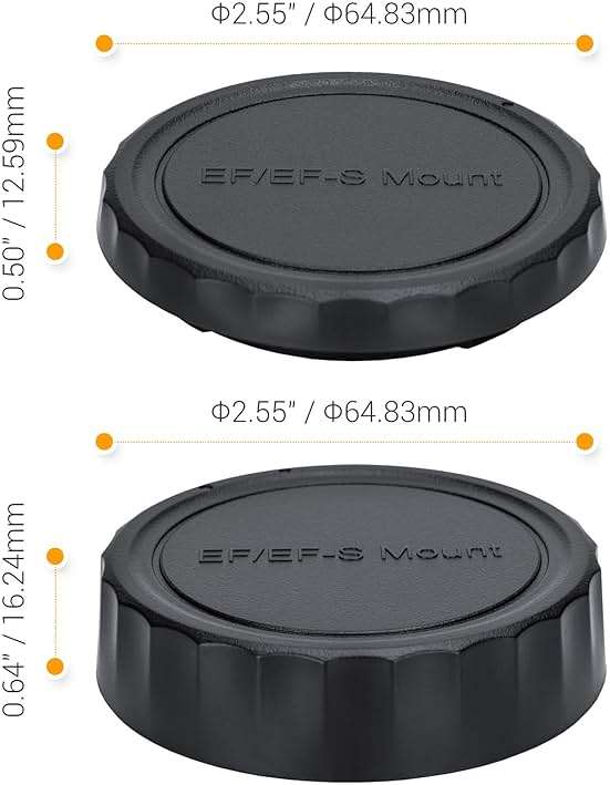 JJC 2-Pack Body Cap Cover and Rear Lens Cap Kit for Canon EOS Rebel T6 T7 T5 T4i T5i T6i T6s T7i T8i SL1 SL2 SL3 60D 70D 77D 80D 90D 5D Mark II III IV 6D 7D & More Canon DSLR Camera with EF EF-S Lens - Image 5