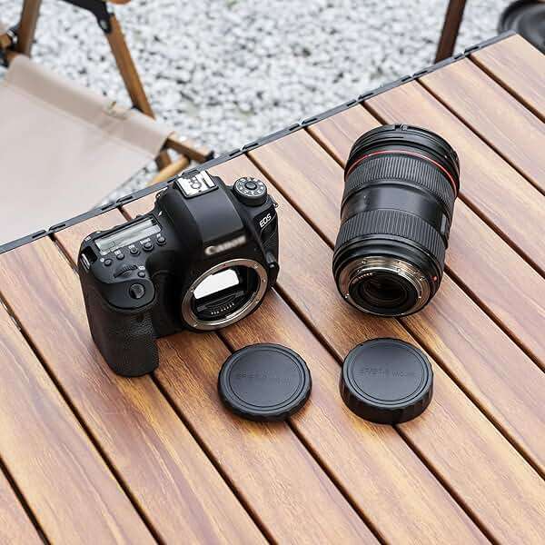 JJC 2-Pack Body Cap Cover and Rear Lens Cap Kit for Canon EOS Rebel T6 T7 T5 T4i T5i T6i T6s T7i T8i SL1 SL2 SL3 60D 70D 77D 80D 90D 5D Mark II III IV 6D 7D & More Canon DSLR Camera with EF EF-S Lens - Image 6