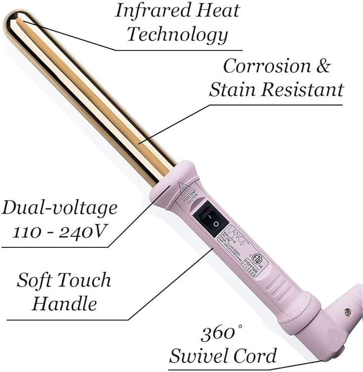 L'ANGE HAIR Ondulé 25MM Titanium Curling Wand | Professional Hot Tools Curling Iron 1 Inch | Salon Hair Styling Wands for Beach Waves | Best Hair Curler Wand for Frizz-Free, Lasting Curls - Image 4