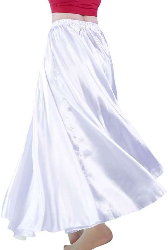 MUNAFIE Women's Long Maxi Dance Skirt - Satin Fairy Skirt for Praise & Cosplay Belly Dance - Image 5