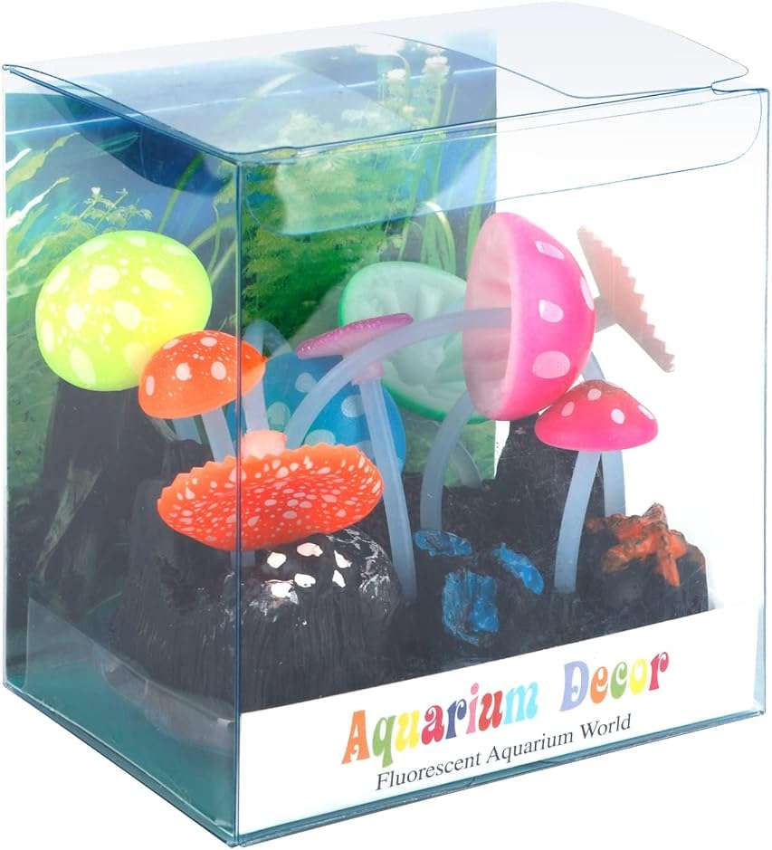 Uniclife Glowing Effect Artificial Mushroom Aquarium Plant Decor Ornament Decoration for Fish Tank Landscape - Image 6