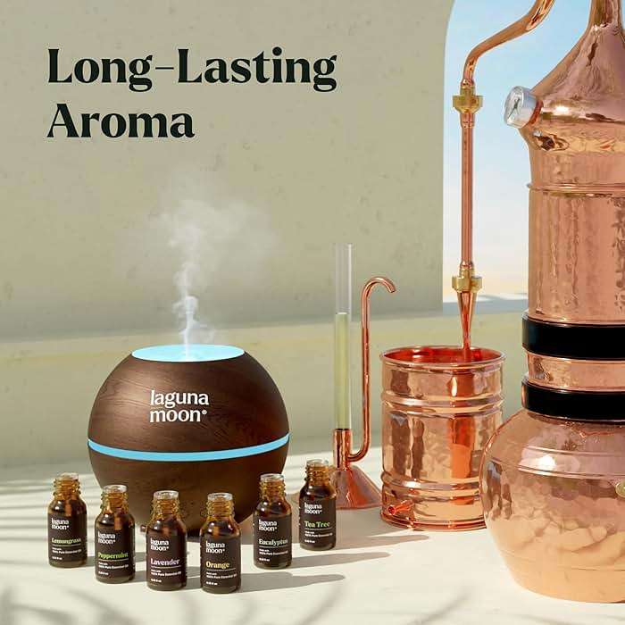Lagunamoon Essential Oils Aromatherapy Set - 6 Oils for Diffusers, Home Care, Candle Making Scents, Fragrance, Humidifiers, Gifts - Peppermint, Tea Tree, Lavender, Eucalyptus, Orange (10mL) - Image 4