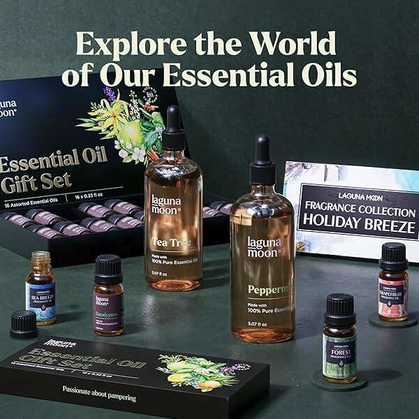 Lagunamoon Essential Oils Aromatherapy Set - 6 Oils for Diffusers, Home Care, Candle Making Scents, Fragrance, Humidifiers, Gifts - Peppermint, Tea Tree, Lavender, Eucalyptus, Orange (10mL) - Image 8