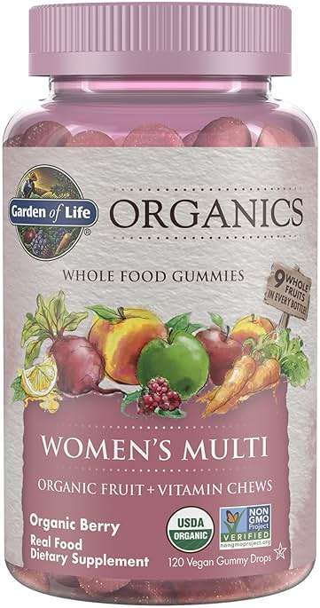 Garden of Life Organics Women's Multivitamin Gummies, Berry, 120 Gummies | Multivitamin for Women with Methyl B12, C & D3, USDA Organic, Non-GMO, Vegan - Image 1